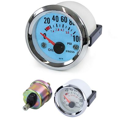 Öldruck Anzeige Zusatz Einbau Instrument Universal 52mm Plasma Blau beleuchtet