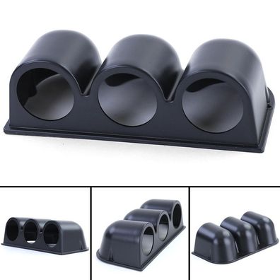 Aufbau Armaturenbrett Halterung für 3 Zusatzinstrumente 52mm Schwarz Matt