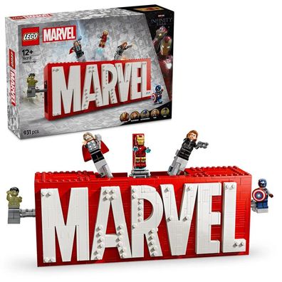 76313 Marvel Logo & Minifiguren