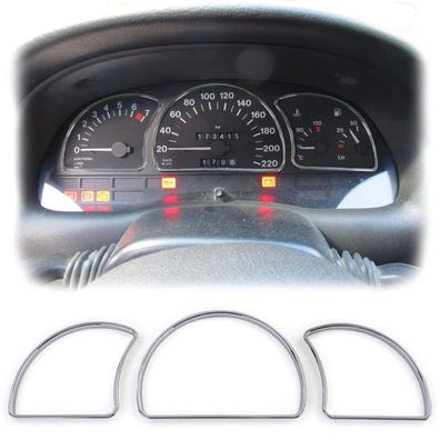 Tachoringe Chrom 3 teilig zum Clipsen passt für Opel Astra F Vectra A