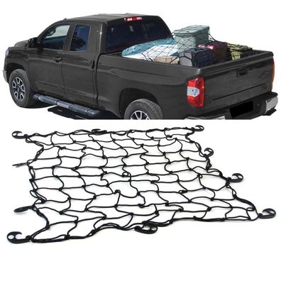 Gepäck Trenn Kofferraum Netz elastisch mit 10 Haken Schwarz 100x100cm universal