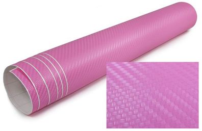 3D Carbon Folie selbstklebend 30cm * 1.27 Meter rosa pink