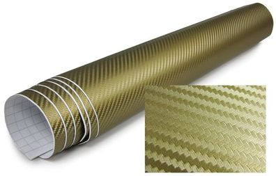 3D Carbon Folie selbstklebend 30cm * 1.524 Meter gold