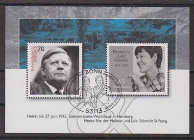 BRD 2019 gestempelt MiNr. Block 83 Hannelore „Loki“ und Helmut Schmidt