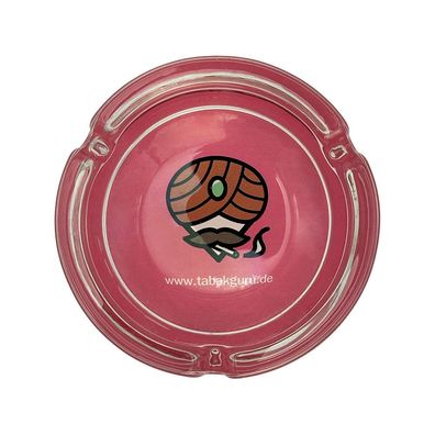 Tabakguru Aschenbecher aus Glas, rosa Ø10cm