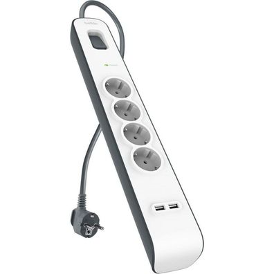 Belkin Steckdosenleiste 4-fach + 2xUSB-A, 2m Kabel BSV401vf2M-V2