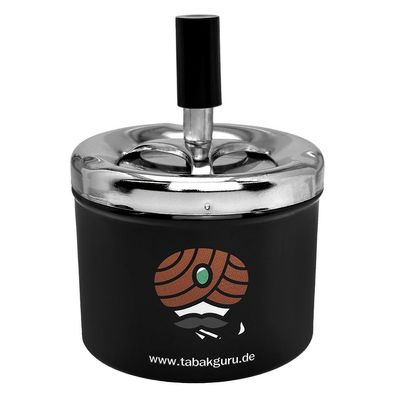 Tabakguru Schleuderaschenbecher, schwarz Ø9cm