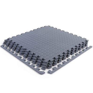 Fitnessboden Riffelblech Puzzle Sportmatte Grau 61x61cm 10mm 4 Stück