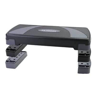 Fitness Stepboard Stepper Steppbrett Workout 3 Stufen Schwarz Grau 80x30cm