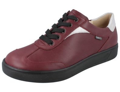 FINN Comfort FINNCO Interlagos Damen Halbschuhe Sneaker bordo rot Glattleder