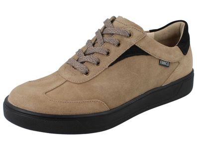 FINN Comfort FINNCO Interlagos Damen Halbschuhe Sneaker beige taupe schwarz Nubuklede