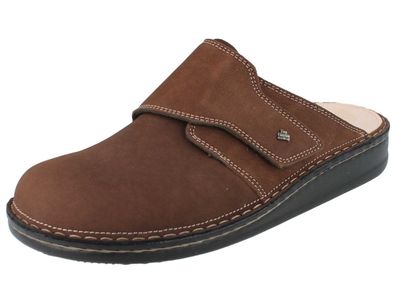 FINN Comfort Amalfi Herren Clogs Hausschuhe Pantoffel braun nussbraun Nubukleder