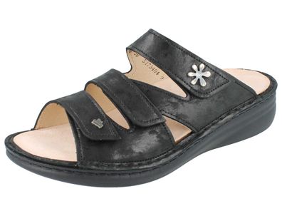 FINN Comfort FinnMellow Grenada Damen Pantolette Hausschuhe schwarz Nubukleder
