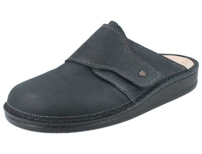 FINN Comfort Amalfi Herren Clogs Hausschuhe Pantoffel dunkelblau Nubukleder