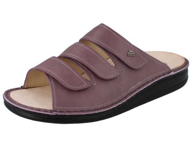 FINN Comfort Korfu Damen Pantolette Hausschuhe zart lila altlila rose Glattleder