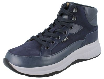 FINN Comfort FINNCO Daytona Damen Halbschuhe Schnürschuhe knöchelhoch blau Leder