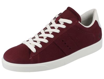 ECCO Street Lite W Damen Halbschuhe Sneaker leicht dunkelrot ruby Nubukleder