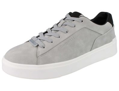 Bugatti Gunter Herren Sneaker Halbschuhe Schnürschuhe grau light grey Kunstleder