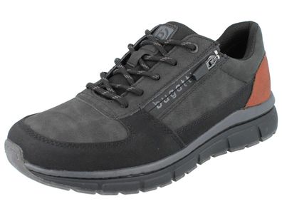 Bugatti Sonic exko Herren Sneaker Halbschuhe Schnürschuhe schwarz Kunstleder