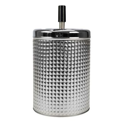 Hauser Schleuderaschenbecher / Drehascher Waffeldekor, chrom/silber 20cm