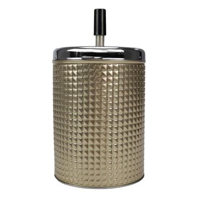 Hauser Schleuderaschenbecher / Drehascher Waffeldekor, chrom/gold 20cm