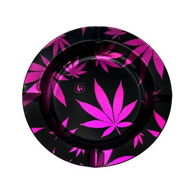 FIRE-FLOW Aschenbecher / Ashtray Small - Leaves Pink, Metall, Ø 14 cm