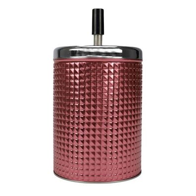 Hauser Schleuderaschenbecher / Drehascher Waffeldekor, chrom/rose 20cm