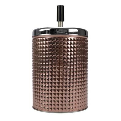 Hauser Schleuderaschenbecher / Drehascher Waffeldekor, chrom/kupfer 20cm