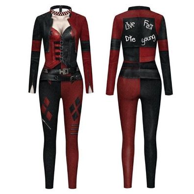NEU Harley Quinn Damen Cosplay The Suicide Squad Overall Party Kostume Halloween