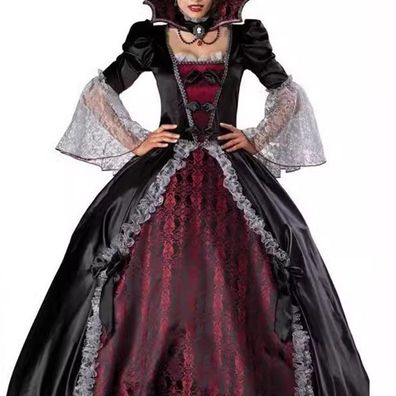 Damen Vampir Kleid fur Cosplay und Maskerade mit Stehkragen Stil