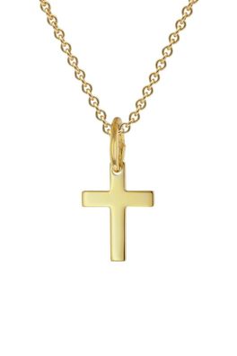 trendor Schmuck Kreuz-Anhänger 333 Gold Mit Vergoldeter Silberkette für Kinder 28967