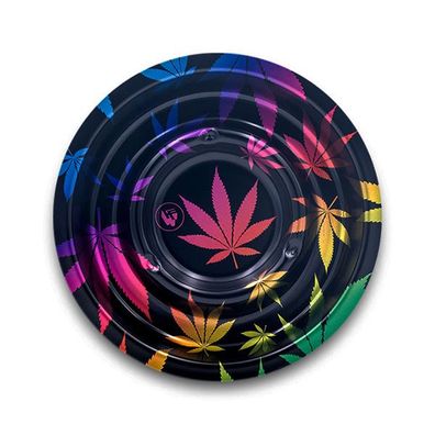 FIRE-FLOW Aschenbecher, Coffeeshop Ashtray - Leaves Gradient, Metall, Ø 136mm