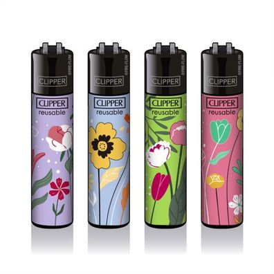 Clipper Reibradfeuerzeuge Garden Vibes, 4 Stück