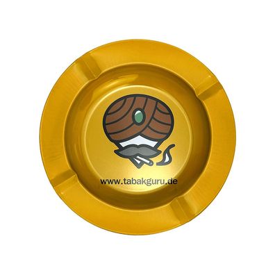Tabakguru Aschenbecher aus Metall, gelb Ø14,5cm
