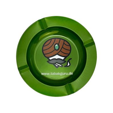 Tabakguru Aschenbecher aus Metall, grün Ø14,5cm