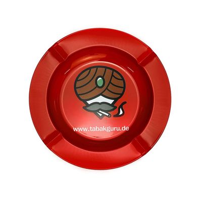 Tabakguru Aschenbecher aus Metall, rot Ø14,5cm