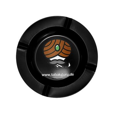 Tabakguru Aschenbecher aus Metall, schwarz Ø14,5cm