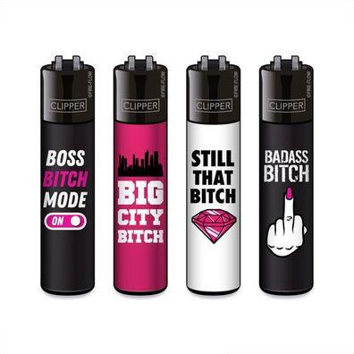 Clipper Reibradfeuerzeuge FFX Best of Bitches 4 Stück