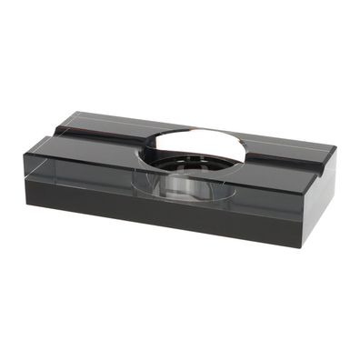 Angelo Kristallglas Zigarrenaschenbecher in Schwarz, Ablagen für 2 Zigarren