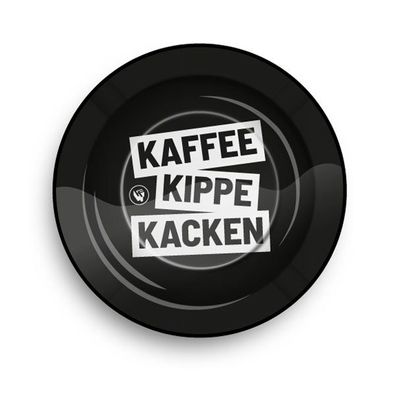 FIRE-FLOW Aschenbecher / Ashtray Small - Kaffee, Kippe, Kacken, Metall, Ø 13,5 cm