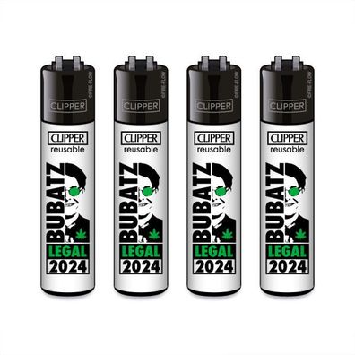 Clipper Reibradfeuerzeuge FFX Bubaz legal, 4 Stück