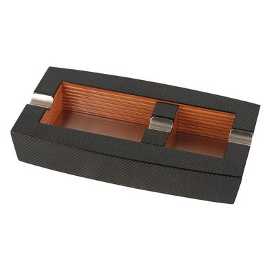 Zigarrenaschenbecher mit 2 Ablagen, Carbondesign