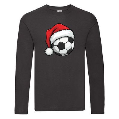 Weihnachten | Fußball | Weihnachtsmütze Long Sleeve Schwarz