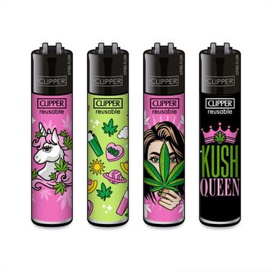 Clipper Reibradfeuerzeuge 420 Girly, 4 Stück