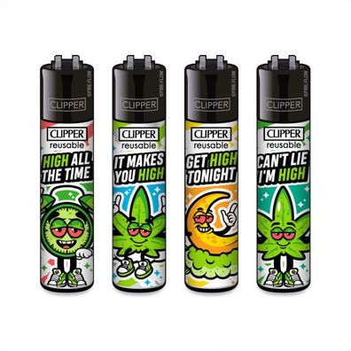 Clipper Reibrad Feuerzeuge 420 Mix #10, 4 Stück
