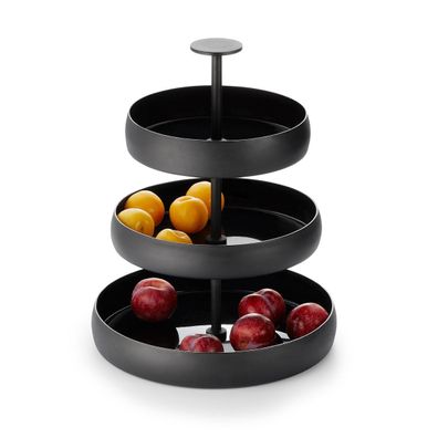 Philippi 131003 Etagere Negretto | Emailierte Metalletagere für Obst & Deko