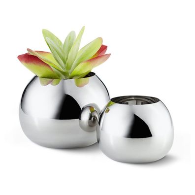 Philippi 202004 Blumenvase BELLA in Kugelform aus Edelstahl - Tisch & Dekovase