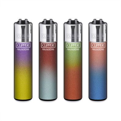 Clipper Reibrad Feuerzeuge Metallic Gradient #7, 4 Stück