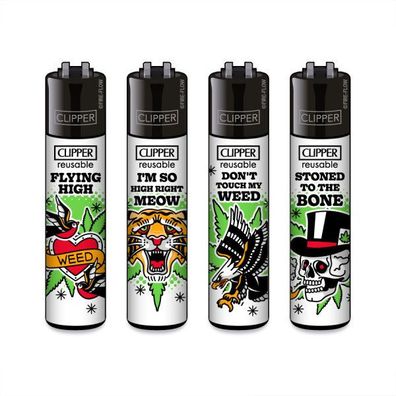 Clipper Reibrad Feuerzeuge 420 Tattoo #2, 4 Stück