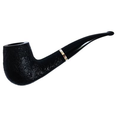 VAUEN Pfeife Royal 572, schwarz, sandgestrahlt, 9mm Filter, Weißpunkt